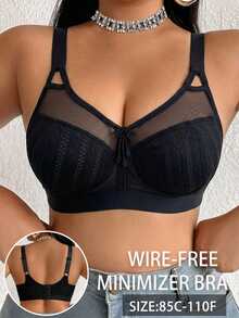 DesireSculpt Plus Size Wireless Bra, 1pc - Black - View 3