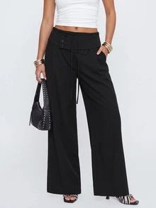 Avantive Women's Fashion Versatile Commuter Suit Pants - Black - View 9