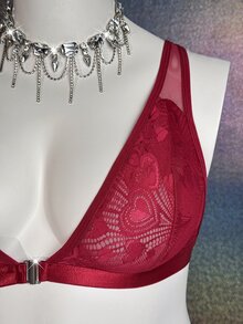 MidnightGlam 1pc Plus Size Wireless Bra - Burgundy - View 5