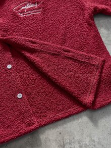 AXEPEAK Men's Letter Print Single-Breasted Casual Daily Long Sleeve Shirt - Burgundy - View 7