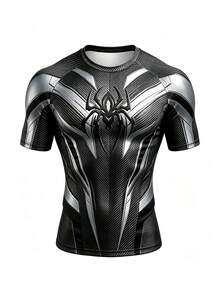 Gym Rark Men's Spider Graphic Print Crew Neck Short Sleeve Sports T-Shirt - Multicolor - View 1