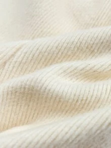 SHEIN Baby Girl Cute Casual Versatile Thermal Lined Elastic Waist Flared Leg Pants - Beige - View 7