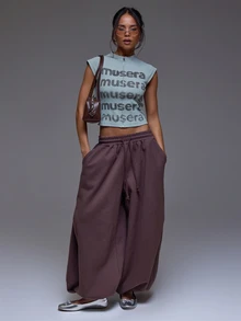 MUSERA Grey Short Sleeve Graphic Zip Up Top Winter Autumn Everyday Casual Going Out Cool Weekdaze - Coffee Brown - View 5