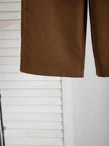 Souflis Children's Spring/Fall/Summer Striped Set Minimalist & Exquisite Fresh & Able Shirt With Black Pony Logo Decoration Suitable For Spring/Summer Daily W - Brown - View 5