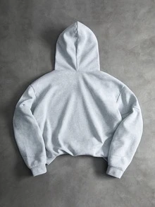 PAVTROS Men's Streetwear Hot-Selling Structural Patchwork 3D Embroidered Logo Hoodie, Boyfriend/Husband Gift, Anniversary Gift, Plus Size - Light Grey - View 3