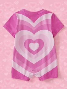THE POWERPUFF GIRLS X SHEIN رومبر للبنات الصغيرات بطبعة كرتونية - وردي - مشاهدة 2
