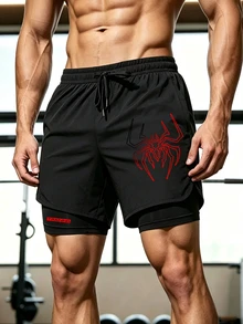 Gym Rark Men's Spider Print Sports Shorts - Black - View 3
