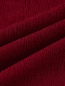 SHEIN LUNE 休閒極簡風酒紅色女款襯衫 - 酒紅色 - 查看 4