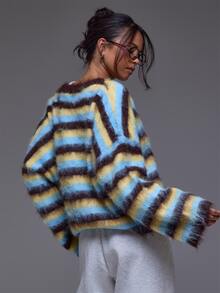 MUSERA Multicolour Knit Long Sleeve Cardigan Winter Autumn Everyday Casual Going Out Cool Weekdaze - Multicolor - View 4