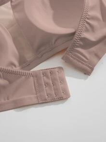 SHEIN 1件裝黑色無肩帶抹胸內衣，網格拼接設計，女款 - 藕粉色 - 查看 4