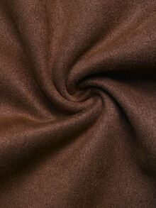 LUMIGAL Women French Style Coffee Brown Long Sleeve Coat, Elegant Faux Suede Pocket Winter Outerwear For Christmas Halloween New Year Party And Commute - Coffee Brown - View 4