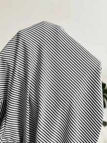 SHEIN 孕婦條紋休閒百搭日常穿著襯衫 - 黑與白 - 查看 3