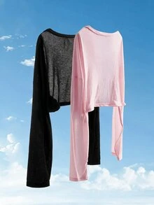 Solflare 2pcs Plus Size Women Solid Color Casual Versatile Daily Long Sleeve Cardigan Fall - Multicolor - View 2