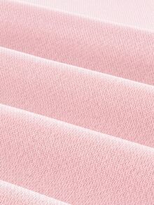 SHEIN EZwear 白色針織女款連帽衫，秋冬長袖上衣 - 藕粉色 - 查看 5