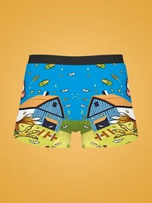 Notgurli Celana Dalam Boxer Pria Bermotif Modis, 1 buah - MultiWarna - View 2