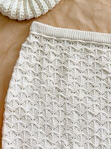 Soleia Women's Plus Size White Knit Skirt For Vacation - White - View 6