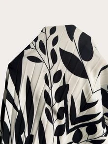 Elenzga Women's Plus Size Elegant Commute Printed Pleated A-Line Skirt Fall - Multicolor - View 9