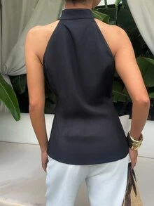 Sunnyshic Elegant New Chinese Style Suit Fabric Chinese Style Frog Button Design Unique Design Early Spring Fashion Minimalist Versatile New Women's Blazer - Black - View 6