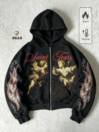 Street Life Felpa da uomo stile vintage americano di corte con motivo design Autunno/Inverno 2026, felpa unisex stile coppia da donna stile street punk Y2K, felpa giacca con cappuccio top