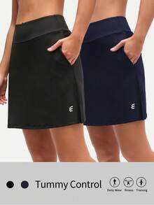 SHEIN Velisys New Versatile High-End Women's Sports Running Skirt - Multicolor - View 1