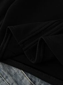 Tween女孩秋冬新款淺灰色拉鍊針織運動衫 - 黑色 - 查看 9