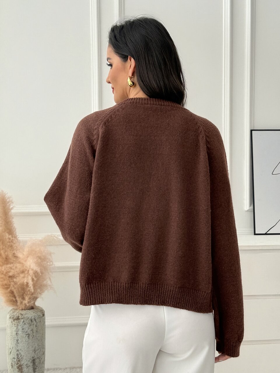 Women's Solid Color Casual Versatile Daily Long Sleeve Sweater