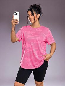 Dewbera Dewbera 2026 New Special Fabric Sweet Women Plus Size Sports T-Shirt Tank Top - Hot Pink - View 5