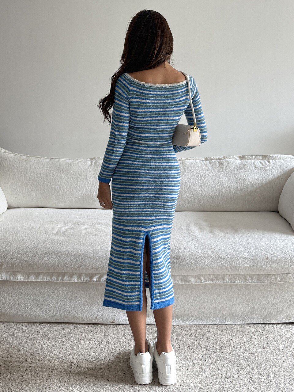 Women's Striped Colorblock Casual Everyday Knit Dress