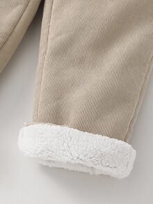 SHEIN Baby Boy Solid Color Casual Versatile Daily Wear Long Pants - Khaki - View 3
