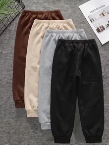 SHEIN 兒童小男孩休閒極簡圖案圓領短袖套裝，適合秋季 - 彩色 - 查看 2