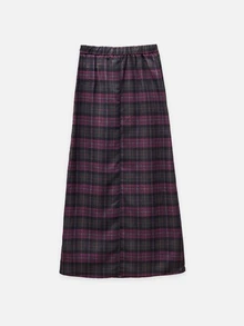 Nöista Plaid Two Pieces Skirt Set With Tailored Fit. Fall, Office Wear And Elegant Style. - Rust Brown - View 11