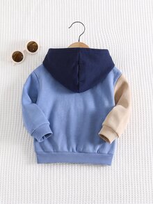 Cozy Pixies 男嬰字母圖案拼色圓領長袖套頭運動衫休閒百搭 - 彩色 - 查看 2