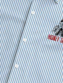 Manfinity EMRG Men's Street Style Letter & Character Print Short Shirt, Loose Short Sleeve Lapel Casual Top, Summer Streetwear - Multicolor - View 4