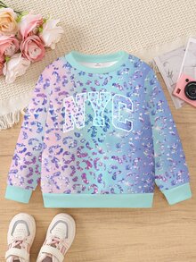 Girls' Sweatshirt, Colorful Leopard Print, Suitable For Autumn And Winter, Simple Casual, Fashionable And Versatile - Multicolor - View 3