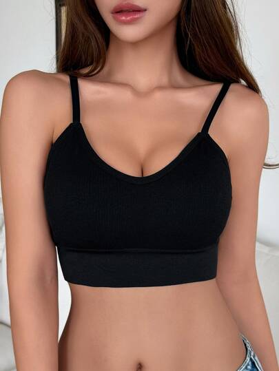 DAZY Bra Wanita Tanpa Jahitan Warna Polos, Tanpa Kawat, Bagian Belakang Nyaman, Sedikit Push-Up, Pakaian Dalam Wanita