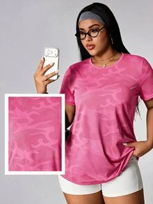 Dewbera Dewbera 2026 New Special Fabric Sweet Women Plus Size Sports T-Shirt Tank Top - Hot Pink - View 1