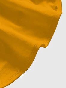 ROMWE Grunge Punk Dark Punk Music Print Yellow Bandeau Top For Women - Yellow - View 3
