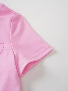 THE POWERPUFF GIRLS X SHEIN 女嬰卡通印花上衣 - 粉色 - 查看 5