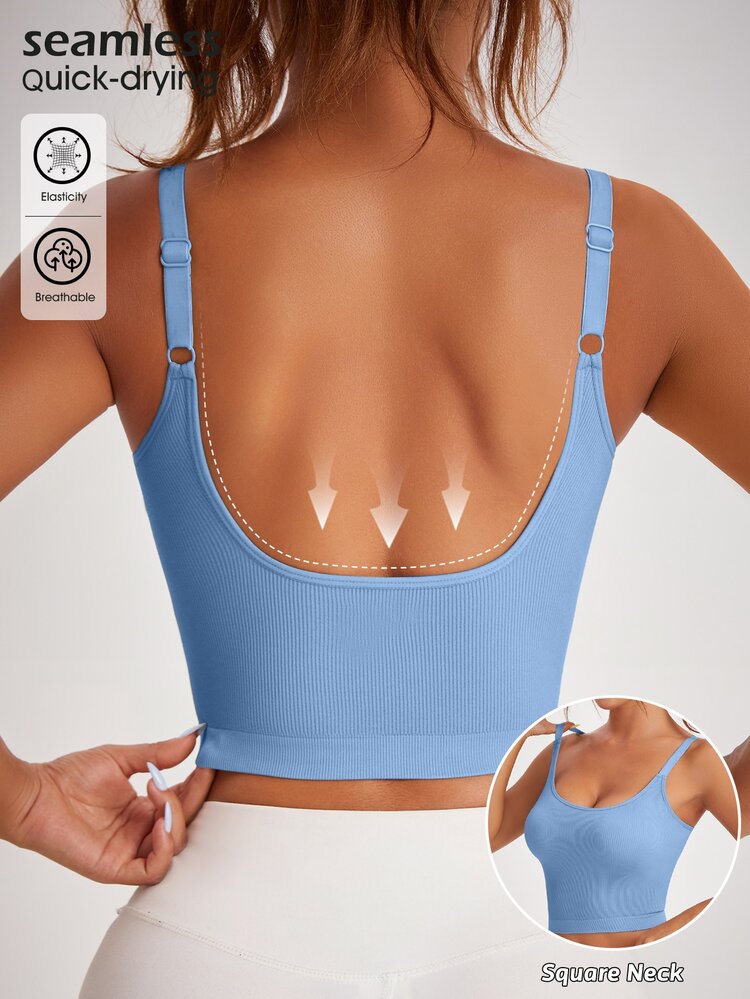 Solea Cove Tank Top Wanita Warna Polos Kasual Serbaguna untuk Aktivitas Sehari-hari, Bepergian, dan Olahraga. - Biru - View 1