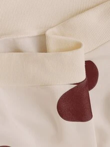 SHEIN 青少年女孩休閒圓領長袖衛衣套裝 - 棕色 - 查看 8