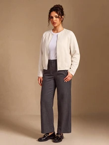 Rosumi Plus Size Coats Office Party Work All White Autumn Normal Business Casual Capsule - Beige - View 4