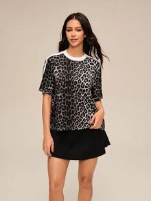OutZeal Women Sports Tee Casual Daily Natural Soft Leopard Print Short Sleeve T-Shirt Summer - Multicolor - View 5
