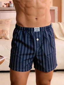 Manfinity Underwear&Sleepwear Basics بنطال كارجو جينز مخطط مع رقع كاجوال للرجال - متعدد الألوان - مشاهدة 5