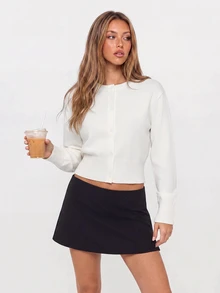Avantive Women's Casual Versatile Solid Color Sweater, Autumn - White - View 9