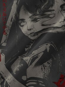 ROMWE Anime 哥德風暗黑動漫少女十字火焰性感透視網紗長袖女款上衣 - 黑色 - 查看 3