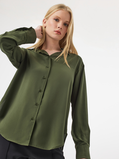 KÆRIA Hus Women's Casual Solid Color Shirt, Autumn
