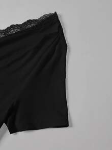 SHEIN Clasi 女款蕾絲拼接單肩修身百搭休閒T恤 - 彩色 - 查看 4