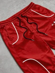 Sport MetroGents 男士幾何印花抽繩腰鬆身運動長褲 - 彩色 - 查看 3