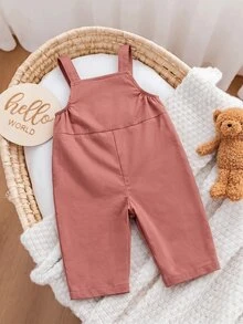 SHEIN 女嬰新生兒可愛百搭休閒粉色彩虹刺繡連身衣，適合春夏秋冬四季穿著 - 粉色 - 查看 4