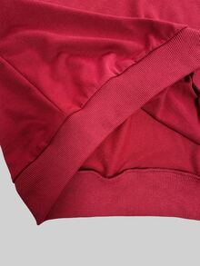 INAWLY 女款時尚百搭刺繡撞色長袖運動衫 - 酒紅色 - 查看 5